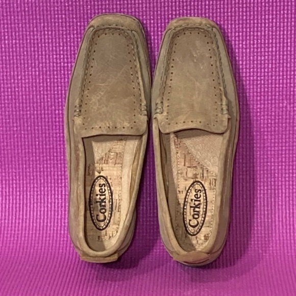 Corkies Women's Tan Suede Leather w/Cork Insoles Slip On Loafer Shoes - Size 6.5 - Picture 6 of 10